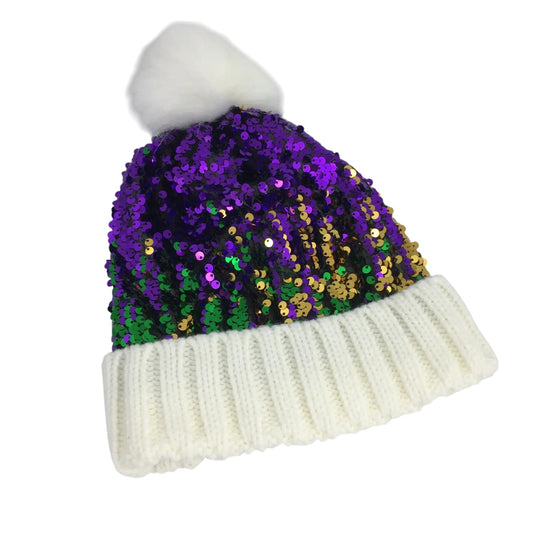 Mardi Gras Sequin Beanie