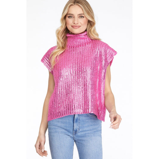 Metallic Sweater - Pink