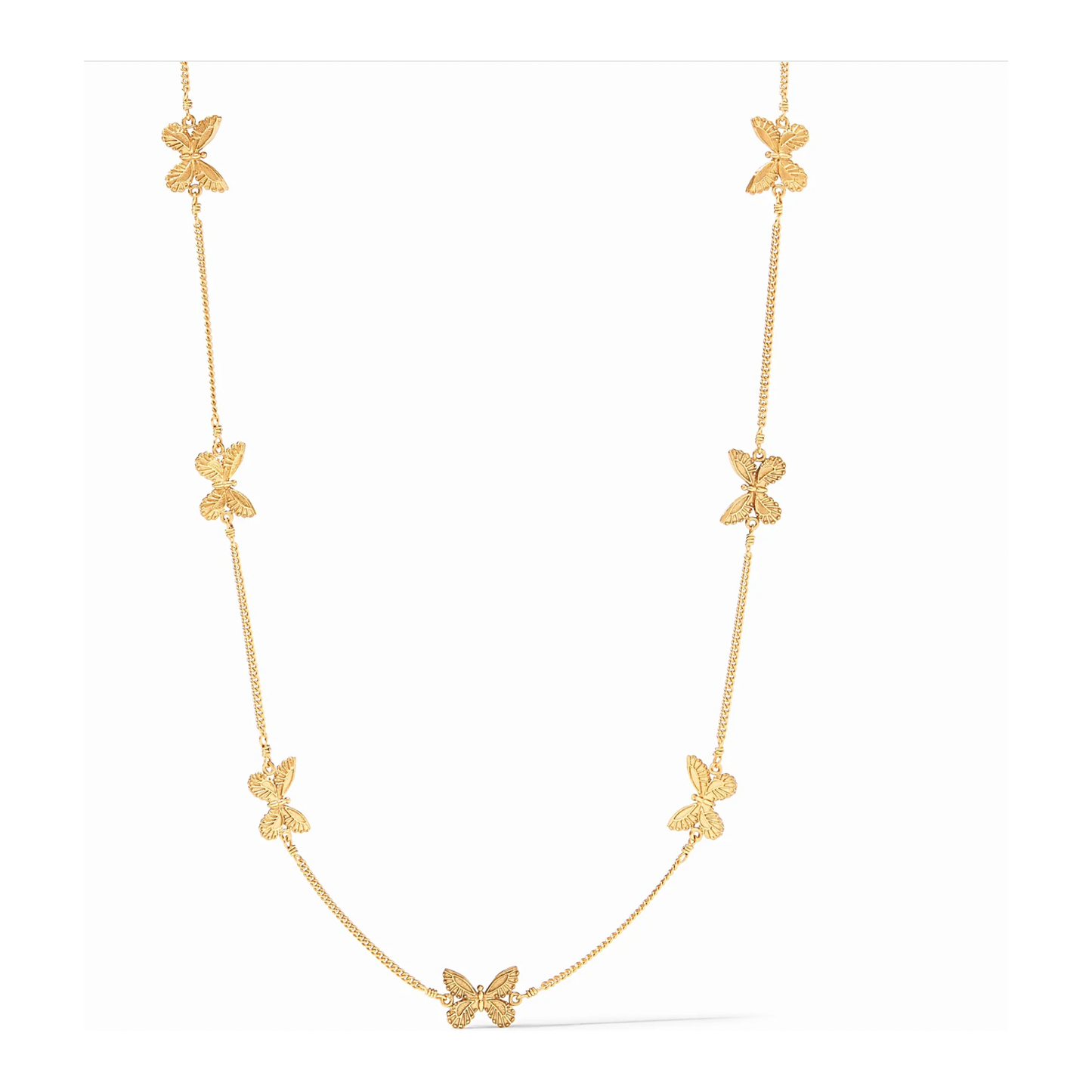 Butterfly Delicate Station Necklace - Gold - OS