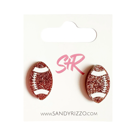 Brown Glitter Football Stud