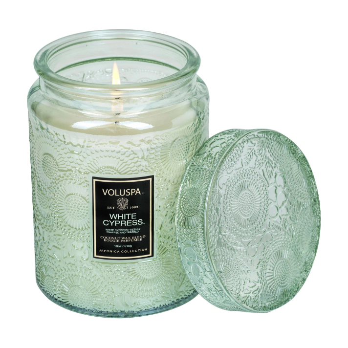 White Cypress: Large Jar Candle