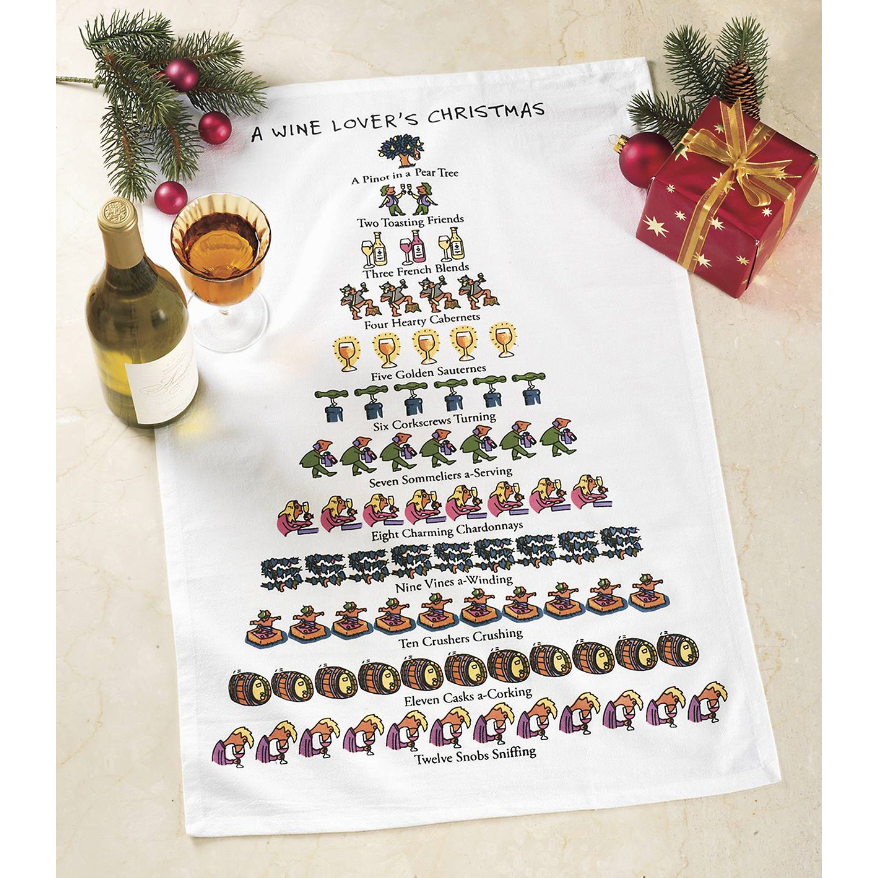 Wine Lover’s Christmas Towel