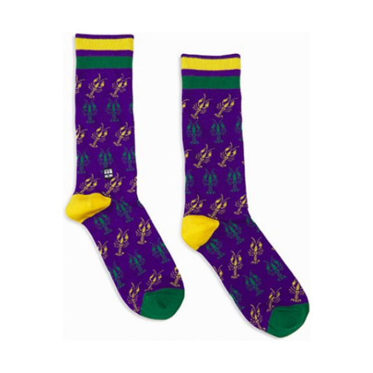 Bonfolk: Crawfish Mardi Gras Socks