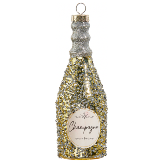 Glittered Champagne Ornament