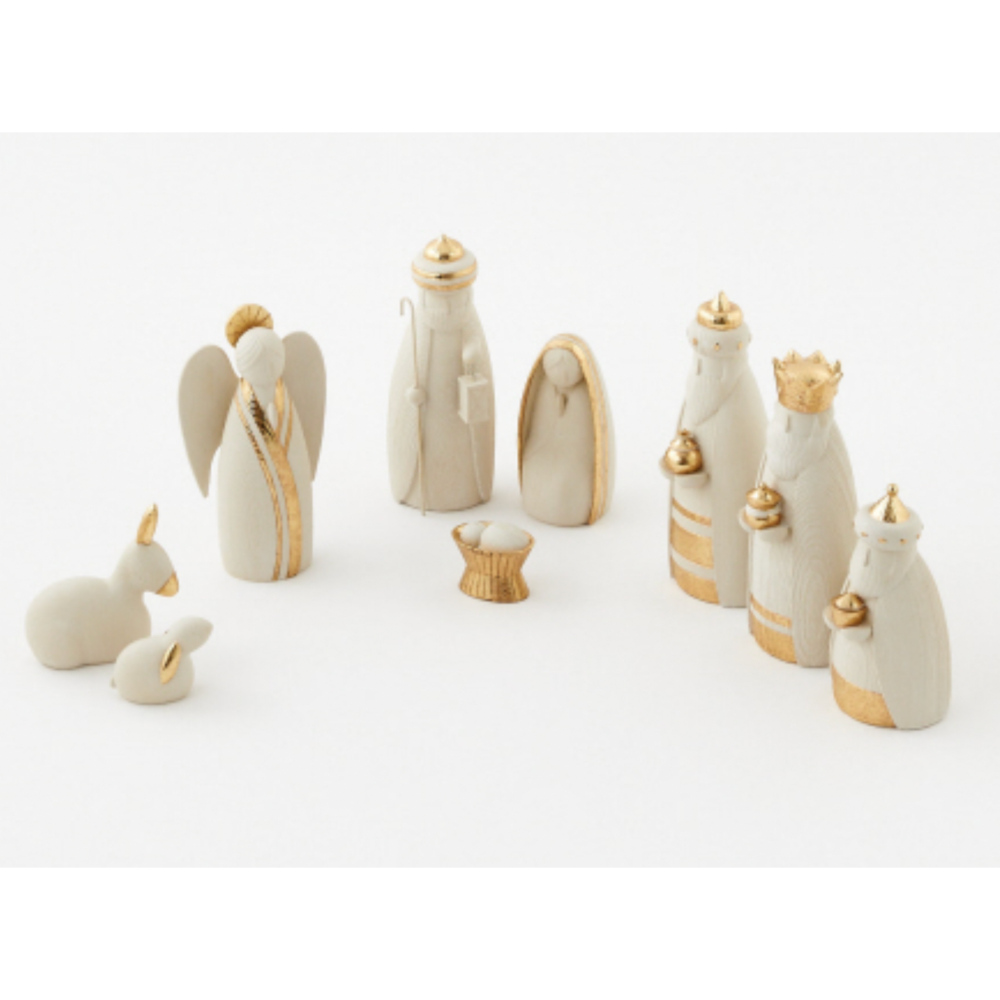 Gold Nativity Set - 9 Pc