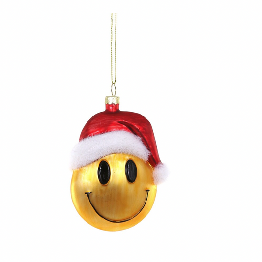 Smiley Santa Ornament