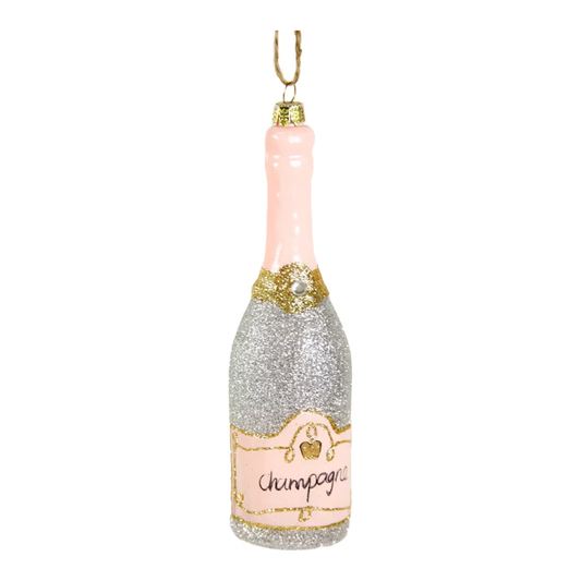 Glitter Champagne Ornament