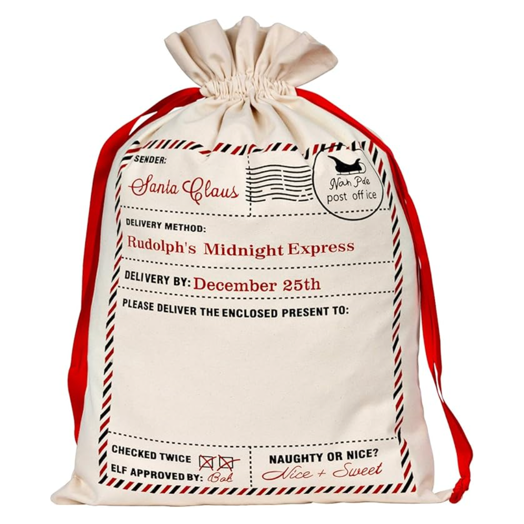 Santa Postage Stamp Bag