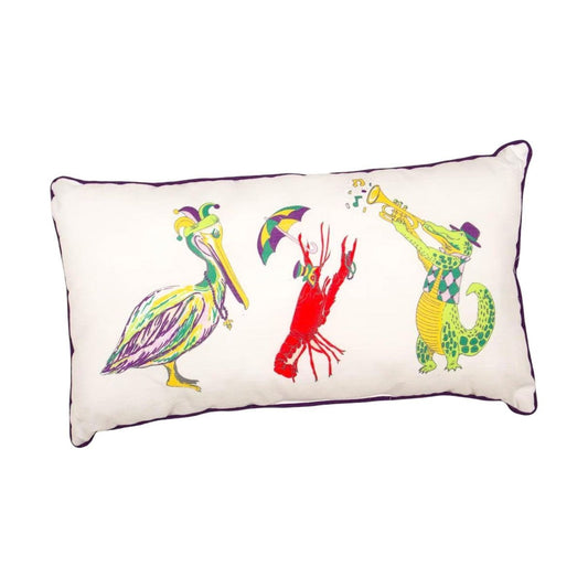 Mardi Gras Band Lumbar Pillow