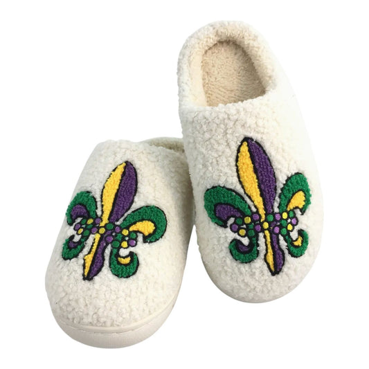 Mardi Gras Fleur de Lis Slippers