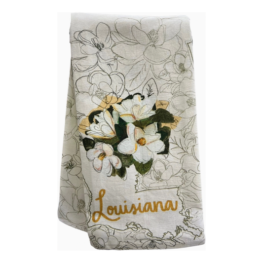 Magnolia Painted Towel