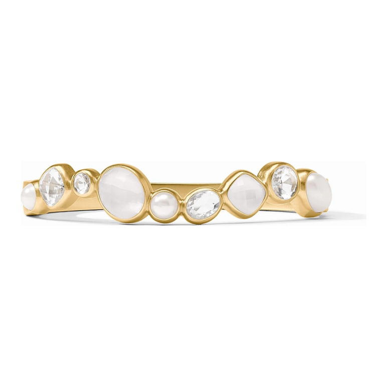 Kaleidoscope Hinge Bangle - Clear Crystal