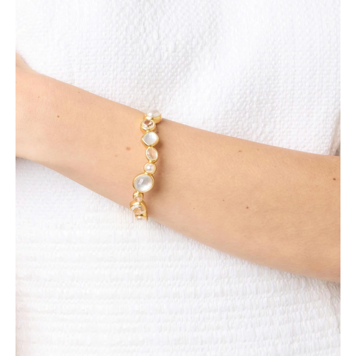 Kaleidoscope Hinge Bangle - Clear Crystal