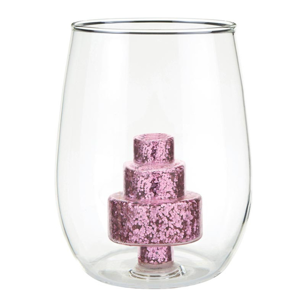 Glitter Cake Glass - 16oz