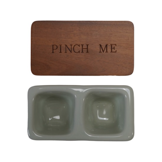 Stoneware Salt + Pepper Set