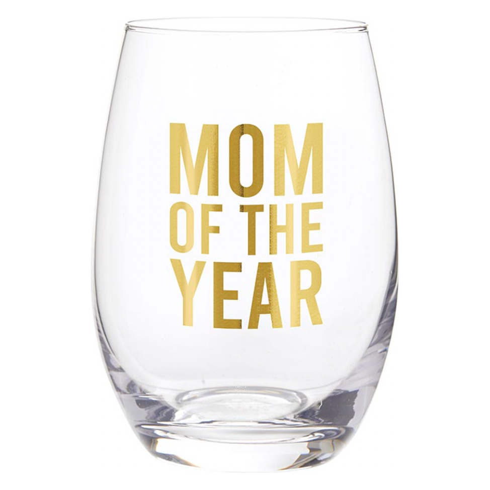 Mom of the Year Wine Glass