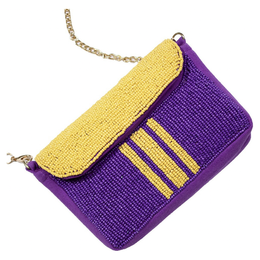 Gameday Beaded Mini Purse - Purple