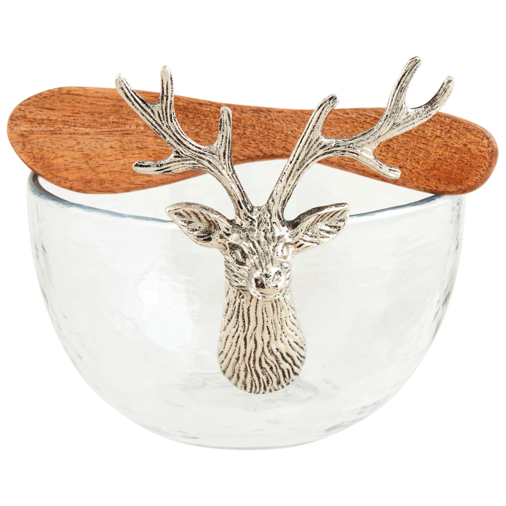 Glass Deer Tidbit Dish