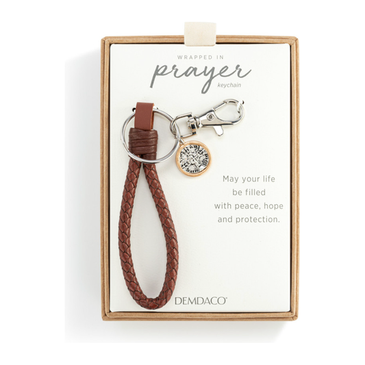 Wrapped in Prayer Key Chain - Silver