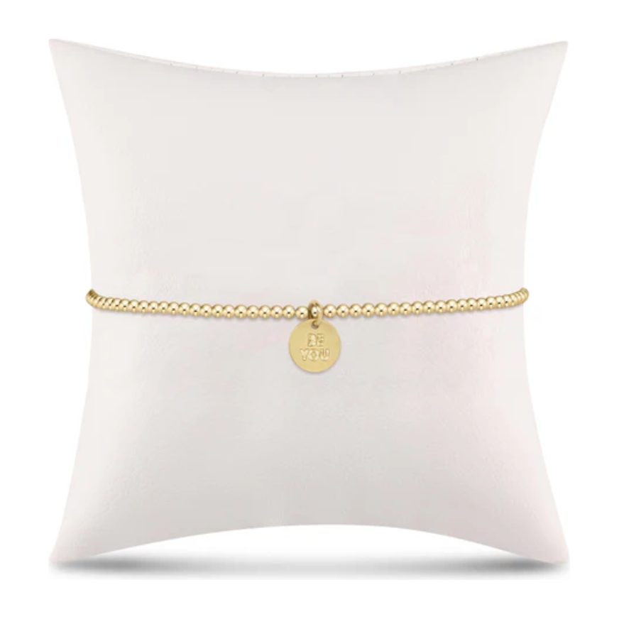 egirl Classic Gold 2mm Bead Bracelet - be you. Small Gold Disc