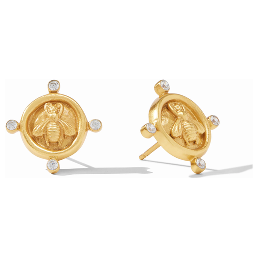 Bee Cameo Stud - Cubic Zirconia