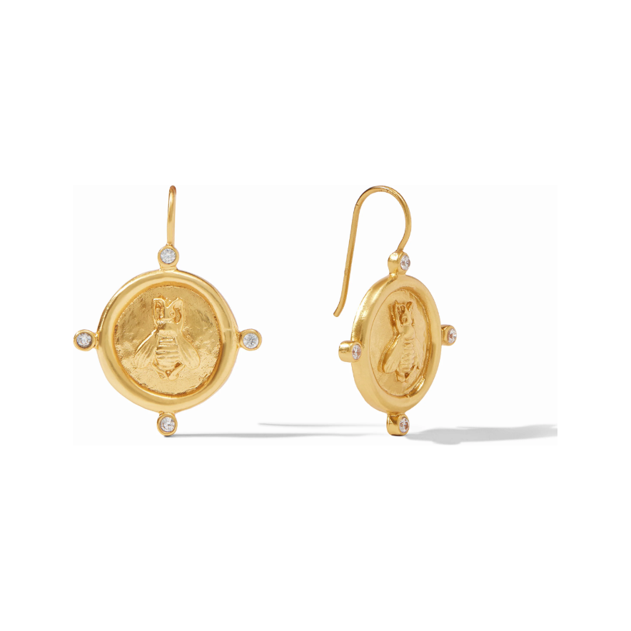 Bee Cameo Earring - Cubic Zirconia