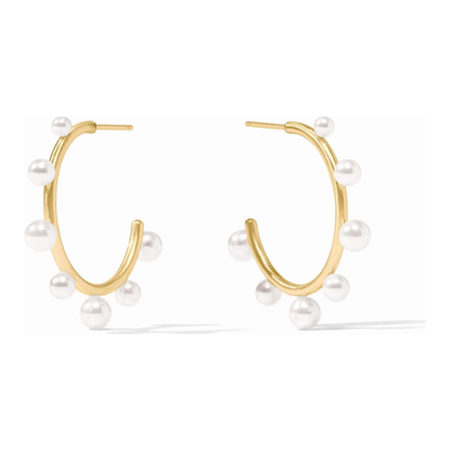 Hydra Stone Hoop - Pearl - Med