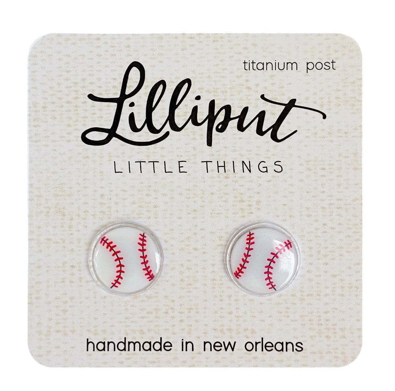 Lilliput Earrings - Baseball