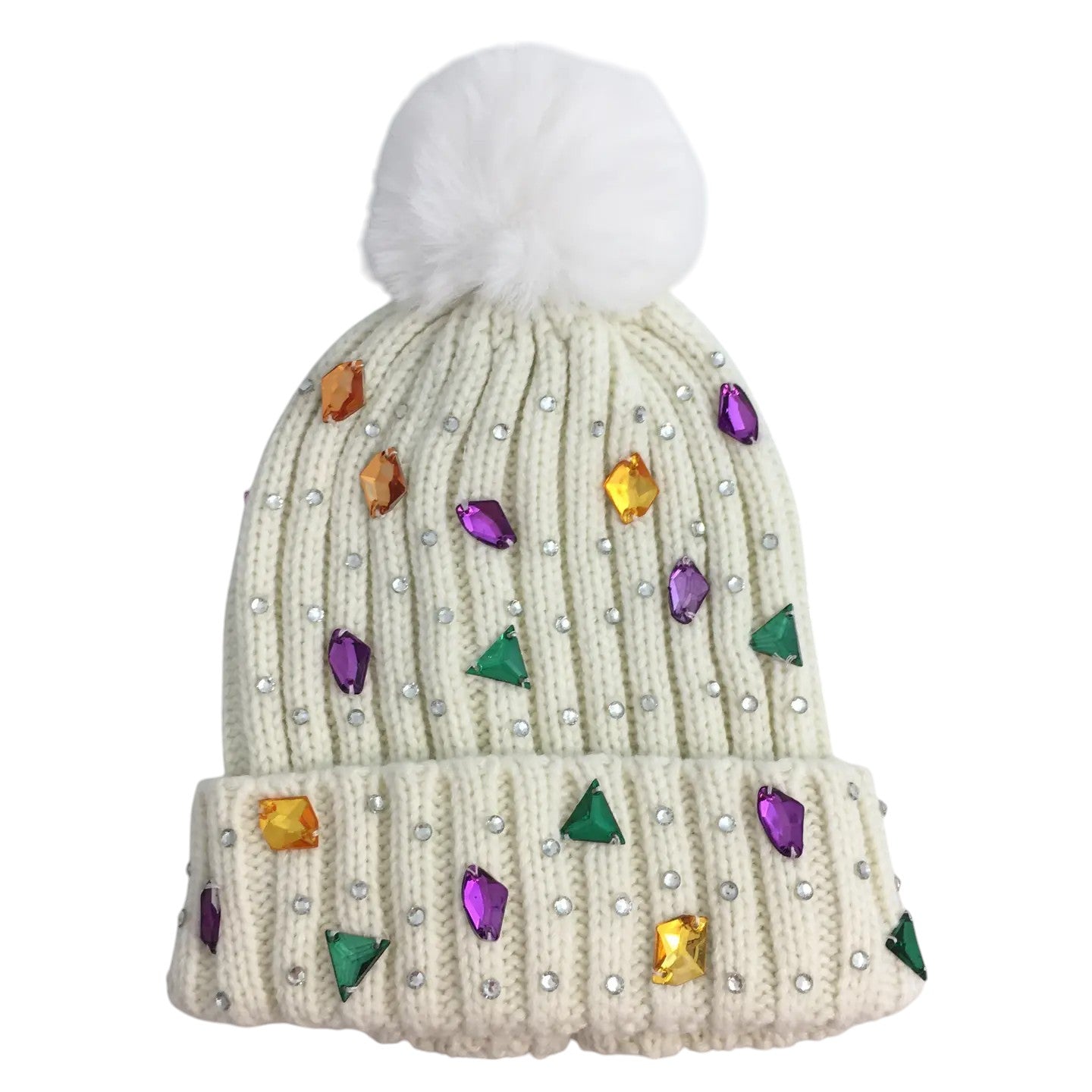 Mardi Gras Gemstone Beanie